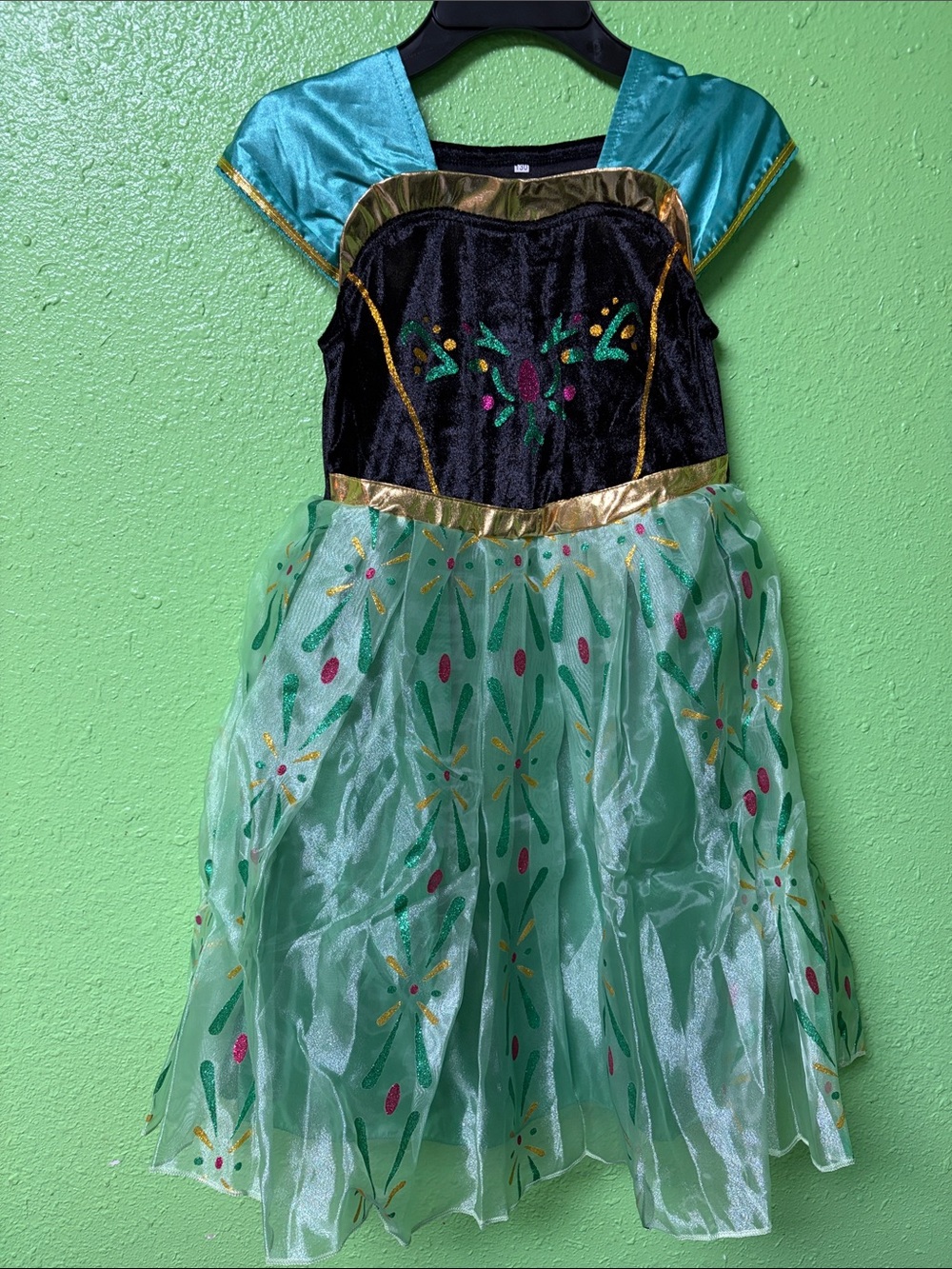 Girls Teal and Black Princess Costume Dress -
